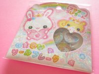 Kawaii Cute Ohajiki Disc Sticker Flakes Sack Crux *フワフワらびちゃん-Pink (123622)