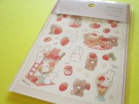 Kawaii Cute Masking Die Cut Seals Set Kyowa *いちごまみれ (62-E49)