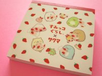 Kawaii Cute Square Memo Pad Sumikkogurashi San-x *Sakuma Strawberry milk candy (MH24502)