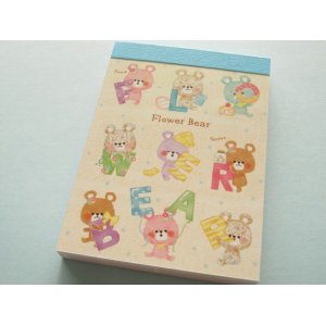 Photo: Kawaii Cute Mini Memo Pad Crux *Flower Bear (29024)