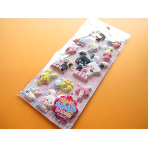 Photo: Kawaii Cute Puffy Stickers Sheet Crux *Melody Animals (05039)