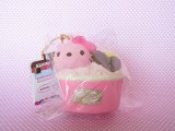 Photo: Kawaii Cute Hello Kitty Lovely Sweets Squishy Keychain Charm Sanrio *Ice Cream Cup Strawberry 