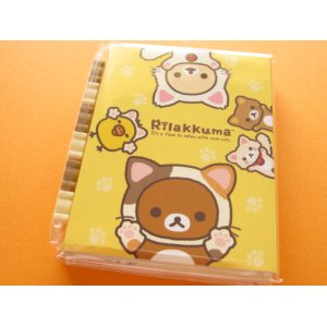 Photo: Kawaii Cute Mini Memo Pad w/ Erasers Set San-x *Rilakkuma もっと♪のんびりネコ (MW05601)