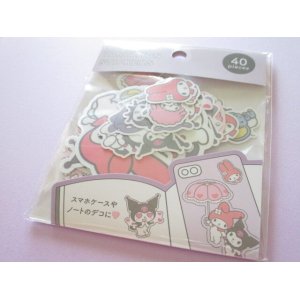 Photo: Kawaii Cute Variation Sticker Flakes Sack Sanrio *My Melody & Kuromi (104081)