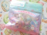 Photo: Kawaii Cute Summer Sticker Flakes Sack in Mini Zipper Case Sanrio Original *Little Twin Stars (98795-6)