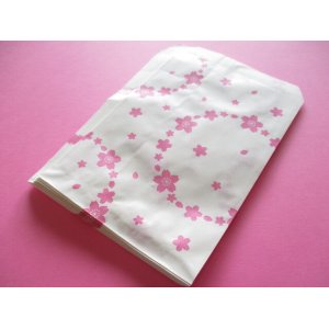 Photo: 20 pcs Flat Paper Bags Set *My Cherry Blossom Small size