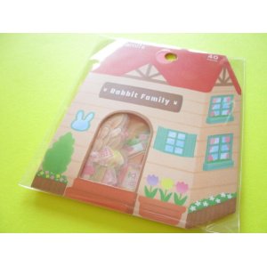 Photo: Kawaii Cute Sticker Flakes Sack Animal Town Amifa *Rabbit Family (108606-1)