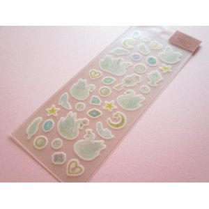 Photo: Kawaii Cute Masking Stickers Sheet Takei Miki Clothes Pin *Swan (US-15004)