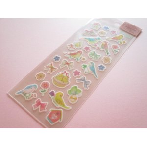 Photo: Kawaii Cute Masking Stickers Sheet Takei Miki Clothes Pin *Parakeet (US-15006)