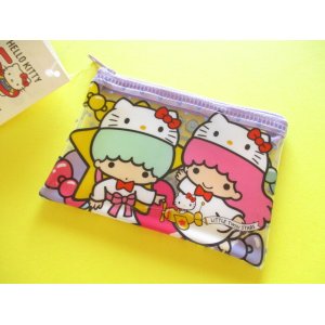 Photo: Kawaii Cute Hello Kitty 50th Anniversary Small Flat Vinyl Pouch Sanrio *Little Twin Stars (38521)