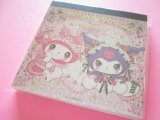 Photo: Kawaii Cute Medium Memo Pad Sanrio Characters × 飴ノ森ふみか Amenomori Fumika Clothes Pin *My Melody＆Kuromi (MM-84008) 