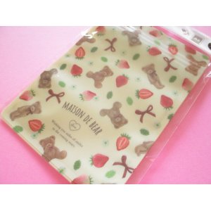 Photo: 5 pcs Kawaii Cute A6 Zipper Bags Set amifa *Strawberry Bear #01 (140484)