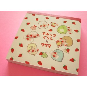 Photo: Kawaii Cute Square Memo Pad Sumikkogurashi San-x *Sakuma Strawberry milk candy (MH24502)