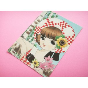 Photo: Japanese Retro Illustration Postcard Cute Girl Miyako *13