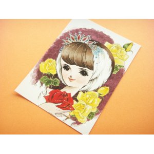 Photo: Japanese Retro Illustration Postcard Cute Girl Miyako *30