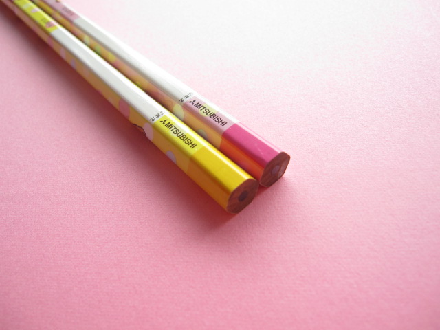 Photo: 2 pcs Kawaii Cute Wooden Pencils Set Rilakkuma Pink & Yellow San-x 