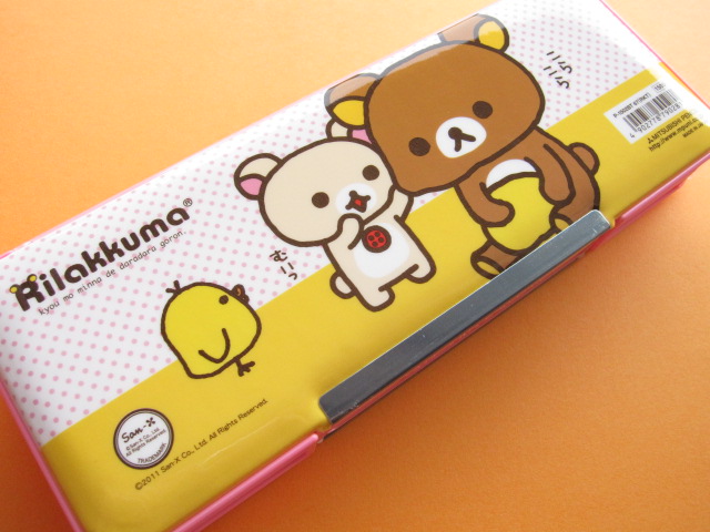 San-x Rilakkuma Metal Double Layer Pen Pencil Case Love Pink Inspired by  You.