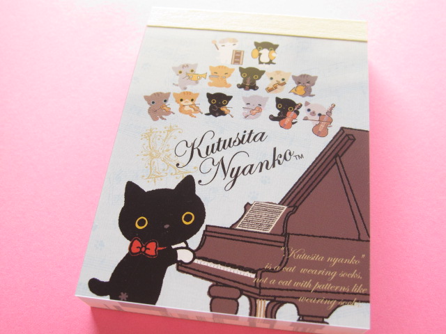 Photo1: Kawaii Cute Mini Memo Pad San-x *Kutusita Nyanko 猫の演奏会 (MW06401-02)