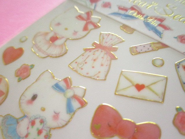 Photo: Kawaii Cute Stickers Sheet Hello Kitty × たけいみき Miki Takei Sanrio *Paris and Ribbons (US-15458)