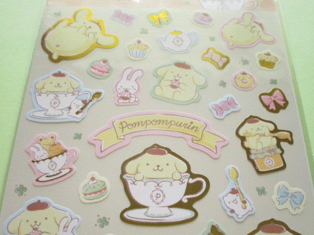 Photo: Kawaii Cute Stickers Sheet Sanrio *POMPOMPURIN (Tea Party)