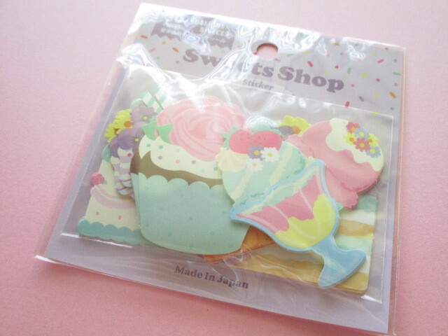 Photo1: Kawaii Cute Sweets Shop Sticker Flakes Sack Gaia *Flower (465799）