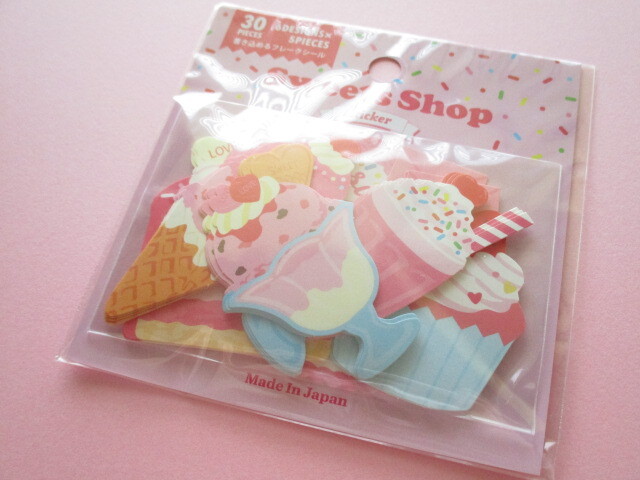 Photo1: Kawaii Cute Sweets Shop Sticker Flakes Sack Gaia *Heart (465797）