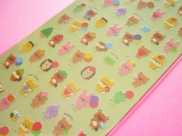 Photo: 2 × Kawaii Cute Stickers Sheets Set Gaia *Animal 1 & 2 (466413)