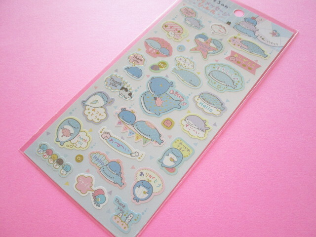 Photo1: Kawaii Cute Character Message Stickers Sheet San-x *Jinbesan (SE51606)