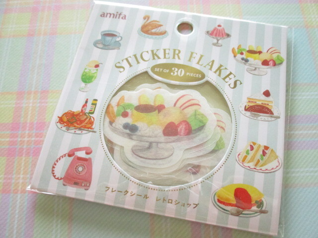 Photo1: Kawaii Cute Sticker Flakes Sack Amifa *Retro Shop (085419)