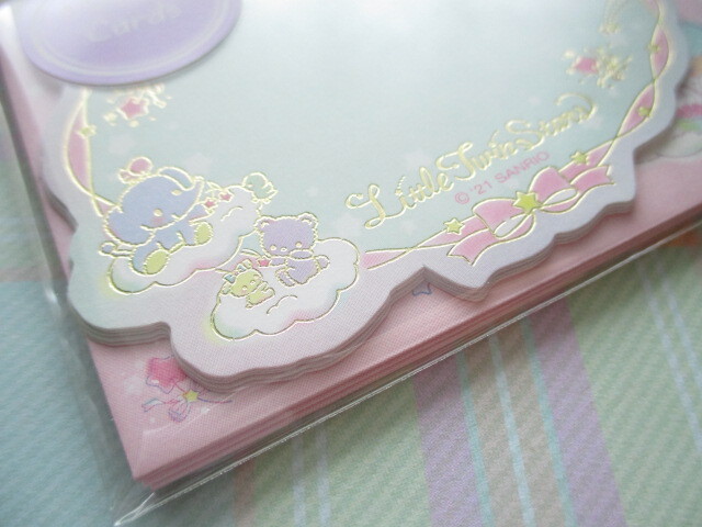 Photo: Kawaii Cute Mini Message Card Set Sanrio Original *Little Twin Stars (44255-1)