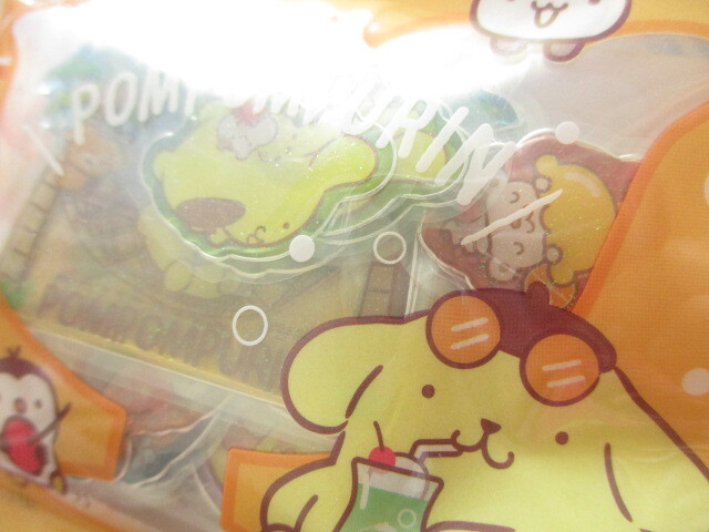 Photo: Kawaii Cute Summer Sticker Flakes Sack in Mini Zipper Case Sanrio Original *POMPOMPURIN (98816-2)