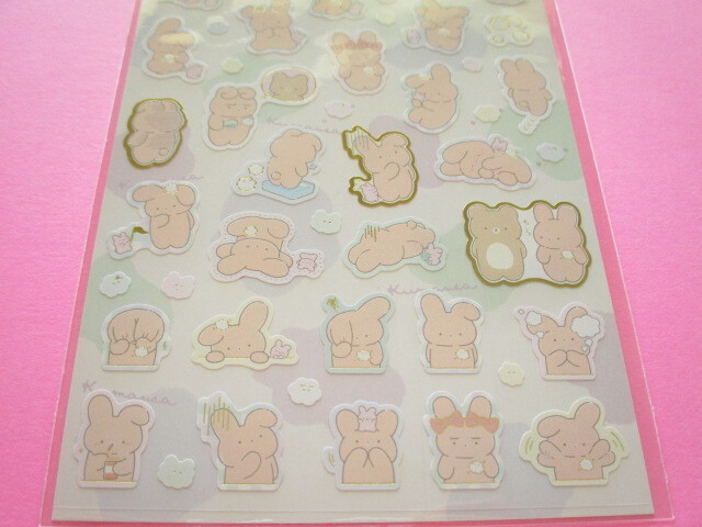 Photo: Kawaii Cute Sticker Sheet  Kumausa San-x *Rabbit like a bear (SE54802)