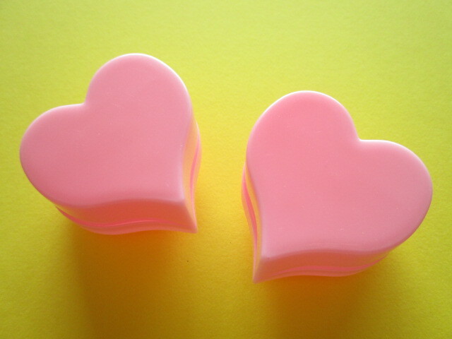 Photo: 2 pcs Kawaii Cute Mini Plastic Cases Set *Pink Heart