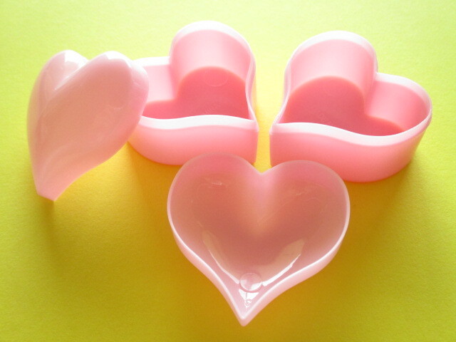 Photo: 2 pcs Kawaii Cute Mini Plastic Cases Set *Pink Heart