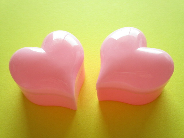 Photo1: 2 pcs Kawaii Cute Mini Plastic Cases Set *Pink Heart