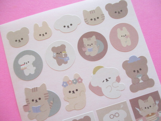 Photo: Beautiful Masking Stick Seals Stickers Set Kyowa *Latte Color Friends (62-D15)