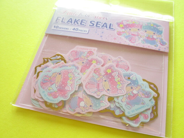 Photo1: Kawaii Cute Sticker Flakes Sack Sanrio *Little Twin Stars (408183)