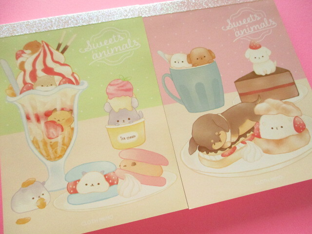 Photo: 2 pcs Kawaii Cute Large Memo Pad Kyowa *Sweets Animal (34-082)