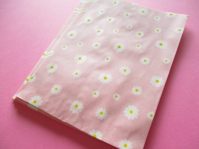 Photo1: 20 pcs Flat Paper Bags Set *Tiny Flowers Medium size