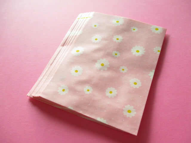 Photo1: 20 pcs Flat Paper Bags Set *Tiny Flowers Mini size