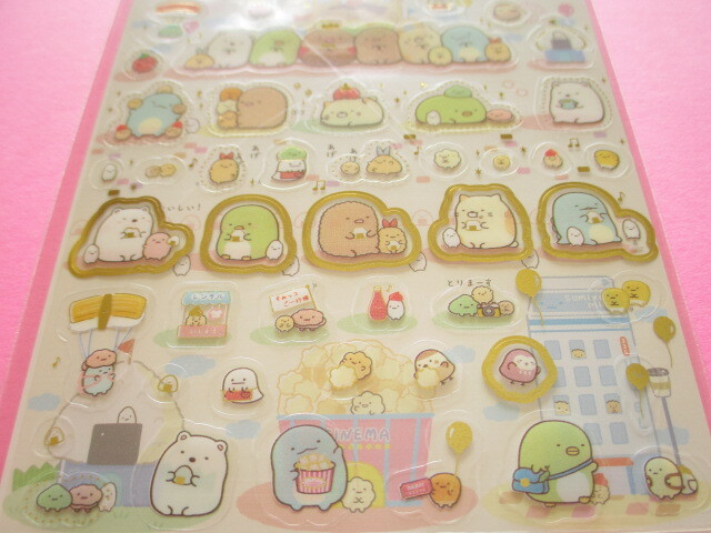 Photo: Kawaii Cute Stickers Sheet Sumikkogurashi San-x *Welcome to the kingdom of food! (SE56202)