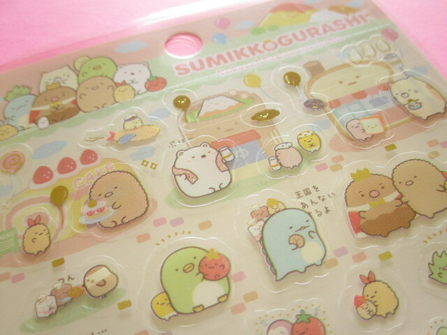 Photo: Kawaii Cute Stickers Sheet Sumikkogurashi San-x *Welcome to the kingdom of food! (SE56202)