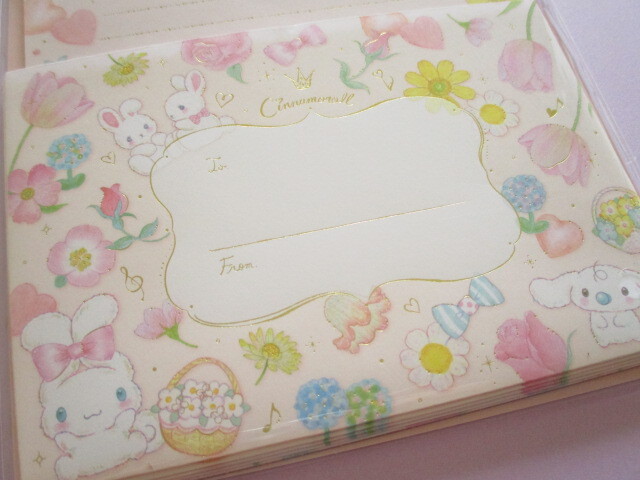 Photo: Kawaii Cute Letter Set Cinnamoroll × たけいみき (Takei Miki) Sanrio *Pastel Bouquet (LS-15652)