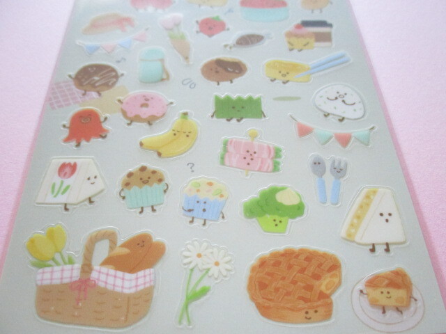 Photo: Kawaii Cute Design Stickers Sheet Gaia *Friendly Food (466633-1)