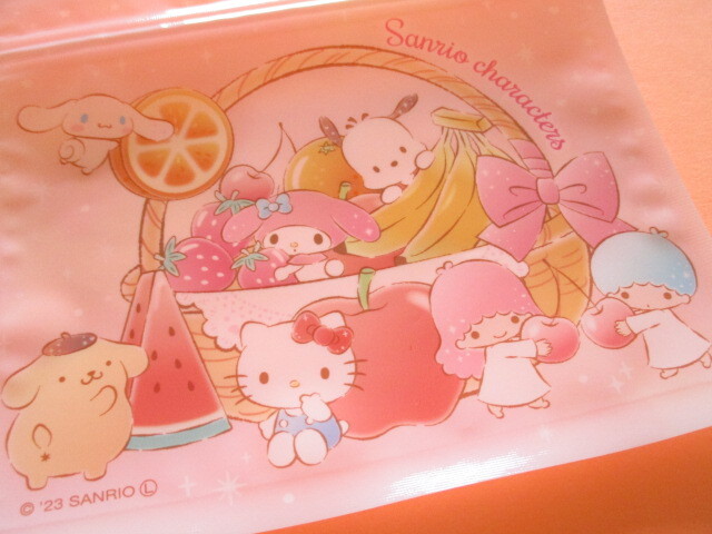 Photo: 4 pcs Kawaii Cute Sanrio Characters B7 Zipper Bags Set *Fruit (38365)