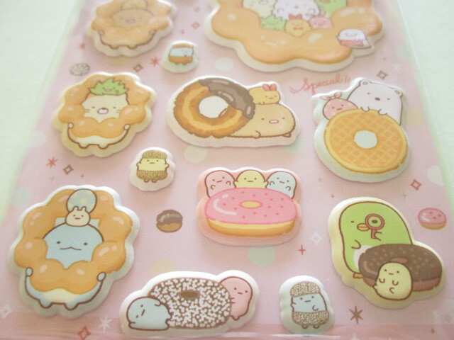 Photo: Kawaii Cute Puffy Funi Funi Stickers Sheet Sumikkogurashi San-x *Mister Donut (SE60402)