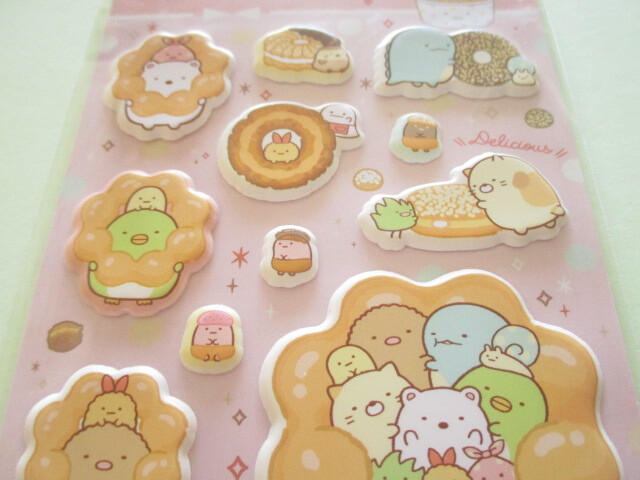 Photo: Kawaii Cute Puffy Funi Funi Stickers Sheet Sumikkogurashi San-x *Mister Donut (SE60402)