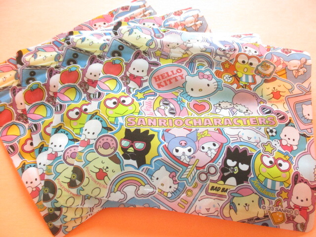 Photo: 4 pcs Kawaii Cute Sanrio Characters B7 Zipper Bags Set *Sticker (38367)