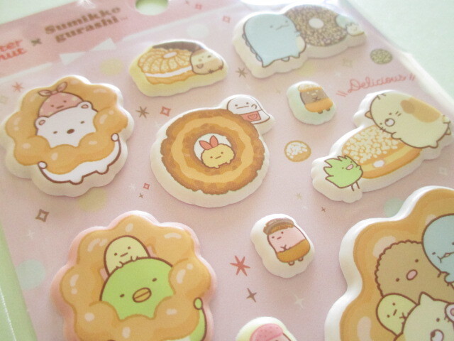 Photo: Kawaii Cute Puffy Funi Funi Stickers Sheet Sumikkogurashi San-x *Mister Donut (SE60402)