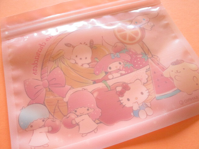 Photo: 4 pcs Kawaii Cute Sanrio Characters B7 Zipper Bags Set *Fruit (38365)